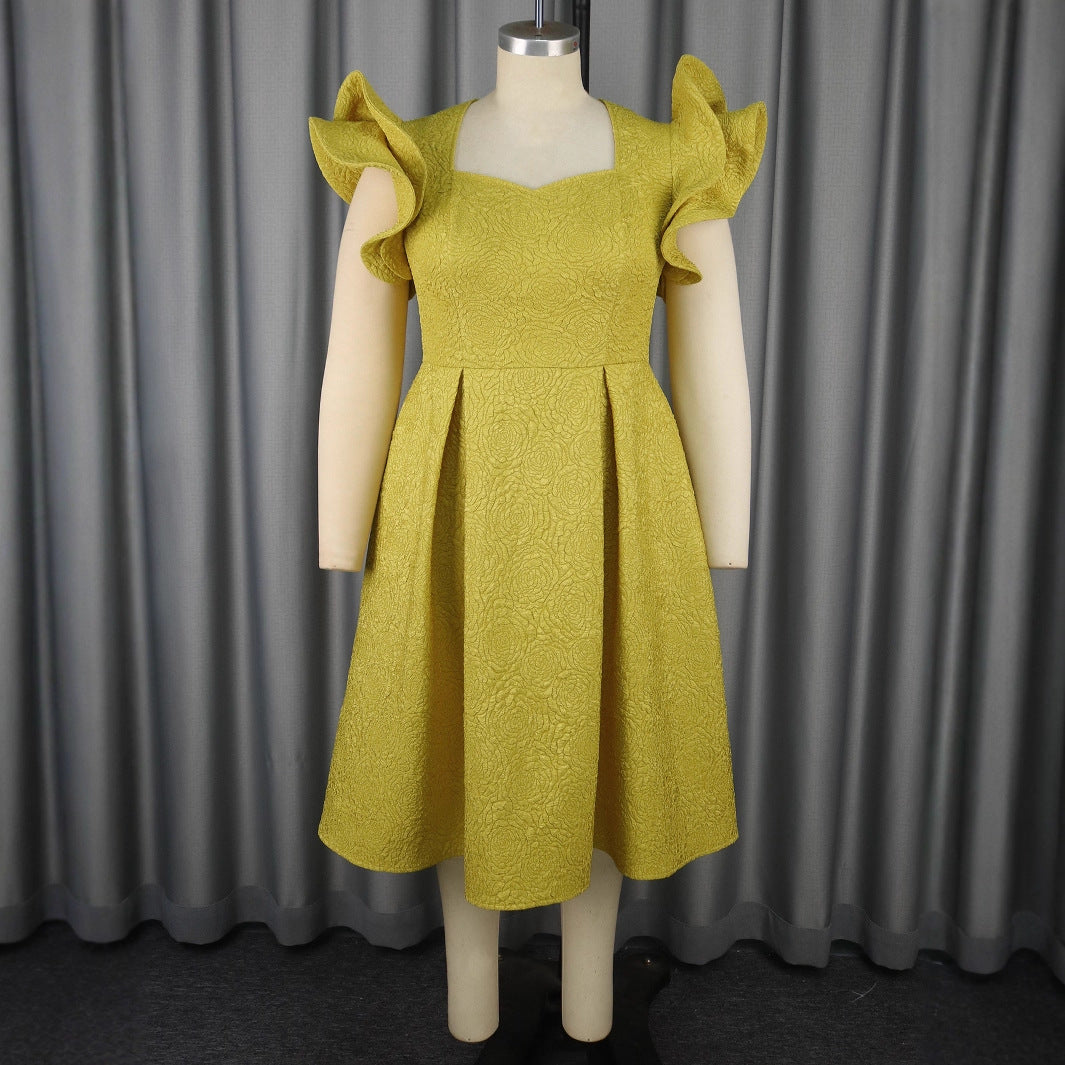 Damen Elegantes Cocktailkleid mit voluminösen Rüschensäumen R&B