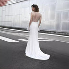 Damen Hochgeschlitztes Abendkleid mit transparentem Oberteil und Perlenapplikationen R&B