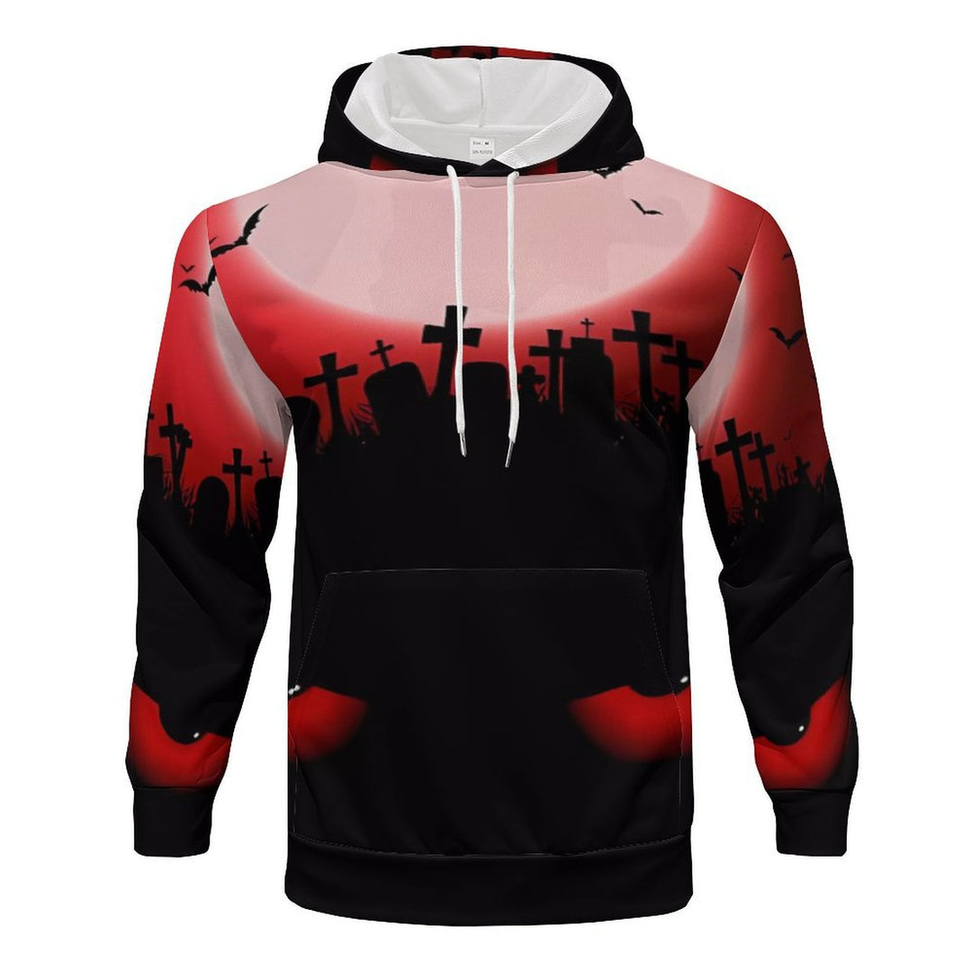 Herren Kapuzensweater mit kreativen Halloween-Motiv und lockerer Passform R&B