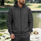 Kapuzenjacke Herren sportlich mit Reißverschluss und Taschen
