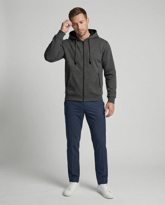 Kapuzenjacke Herren sportlich mit Reißverschluss und Taschen