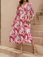 Damen Midi-Kleid mit floralen Mustern R&B