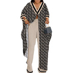 Damen Set aus kimonoartigem Oberteil und weitem Hosen R&B