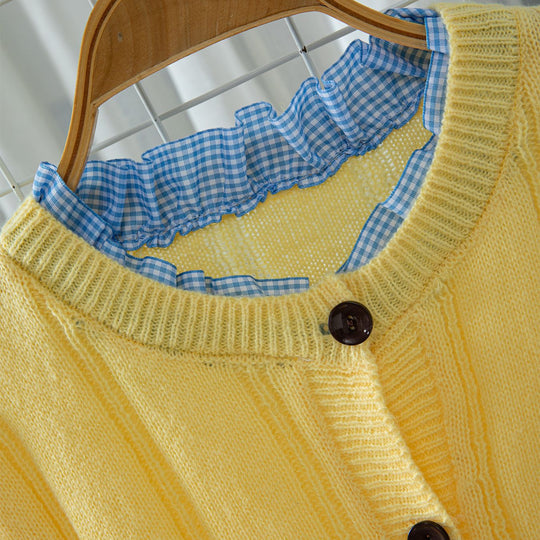 Damen Leichte Strickjacke mit hübschen Rüschendetails R&B
