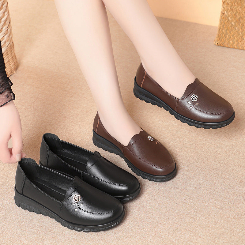 Damen Elegante Slipper mit floralem Schmuckdetail und rutschfester Sohle R&B