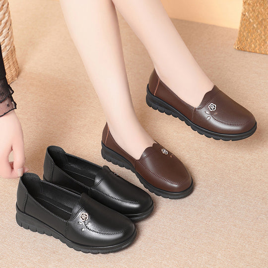 Damen Elegante Slipper mit floralem Schmuckdetail und rutschfester Sohle R&B