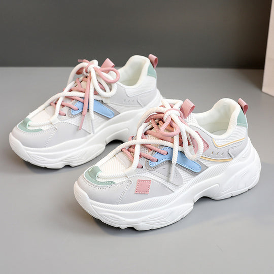 Damen Sportliche Chunky Sneakers mit atmungsaktiver Mesh-Oberfläche und stabiler Sohle R&B