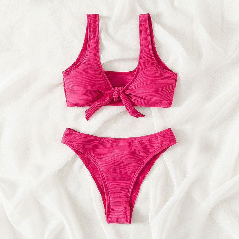 Damen Sportlicher Bikini mit Knotendesign und hohem Komfort