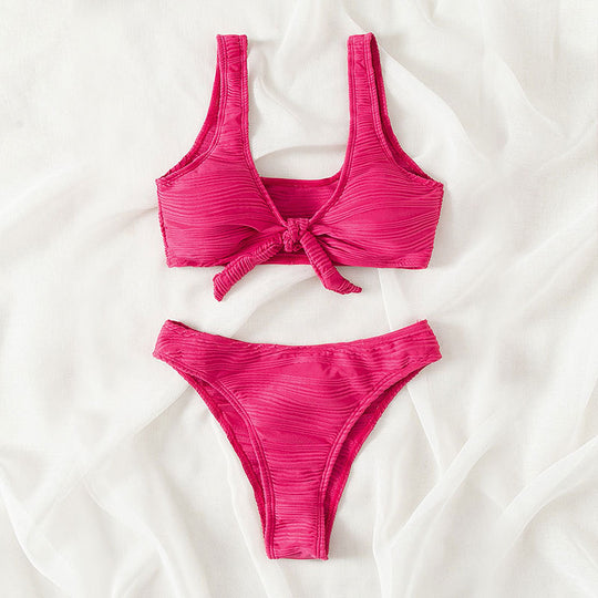 Damen Sportlicher Bikini mit Knotendesign und hohem Komfort R&B