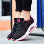 Damen nan atmungsaktiver Strick-Gehkomfort-Sneaker mit integrierter Luftfederung und ergonomischer Rockersohle R&B