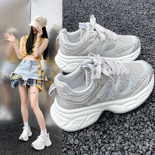 Damen Sportliche Sneakers mit atmungsaktiver Netzstruktur und dämpfender Sohle R&B