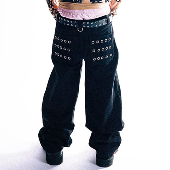 Damen Cargo-Hose mit Ösen und kontrastierendem Design R&B