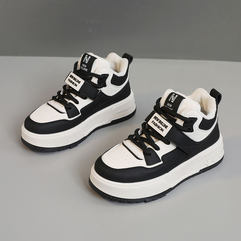 Damen Sportliche High-Top Sneakers mit kuscheligem Innenfutter und sicherem Schnallenverschluss R&B