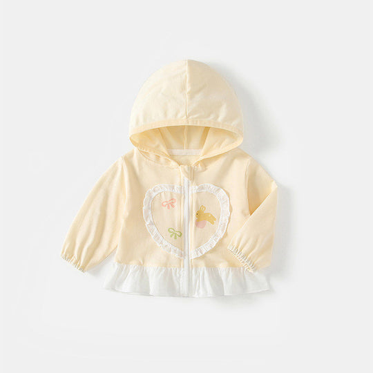 Unisex nan leichte Kapuzen-Windjacke für Kinder mit elastischem Saum und Reißverschluss R&B