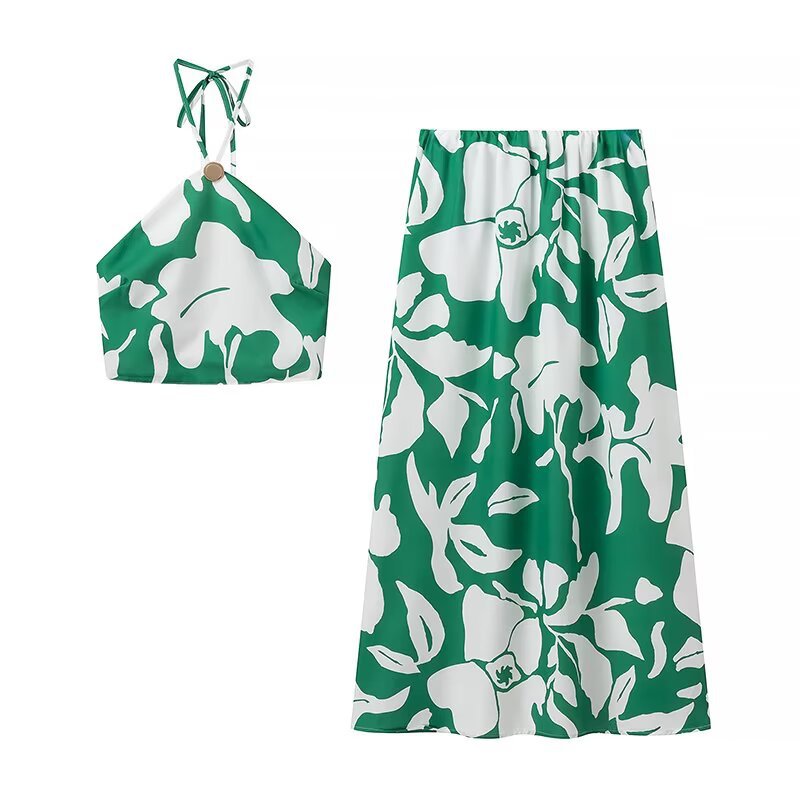 Damen Maxirock mit floralem Design und elastischem Bund R&B