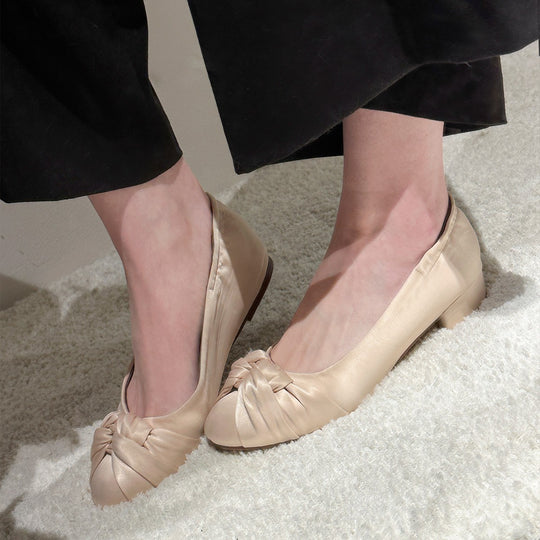 Damen Ballerinas mit elegantem Schleifenakzent und weichem Veloursleder R&B