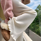 Damen Fließende Strickhose mit weichem Material und elegantem Saum R&B