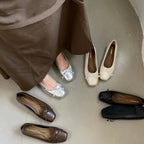 Damen Ballerinas mit dekorativem Schleifen-Design und bequemem Fußbett EB