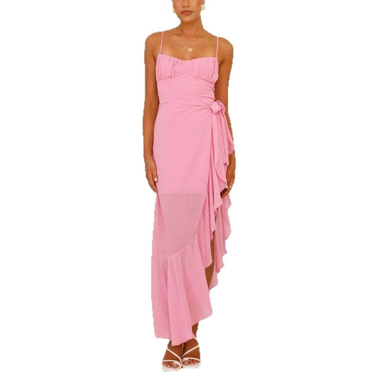 Damen Maxi-Kleid mit fließendem Schnitt und Rüschen R&B