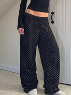 Damen lässige Freizeithose mit Punkten R&B
