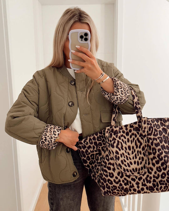 R&B | Gesteppte Knöpfe Gepolsterte Jacke