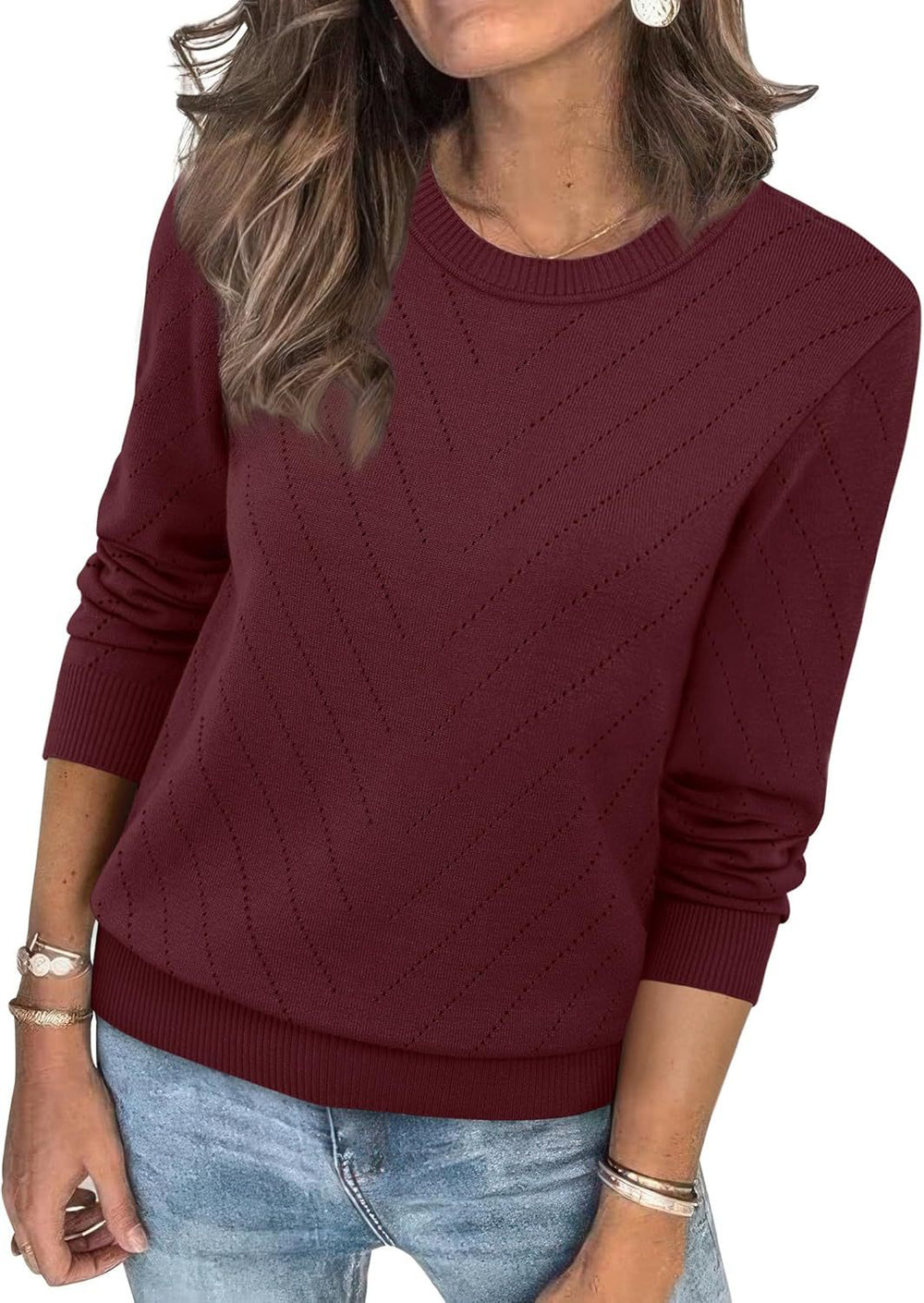 Damen eleganter gestreifter Pullover R&B
