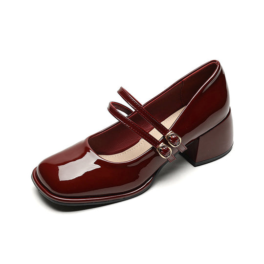 Damen Plateau-Pumps mit dekorativem Doppelriemen R&B