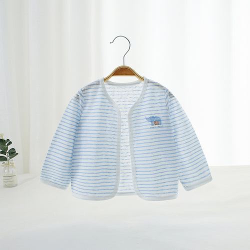 Unisex Nan Soft Organic Cotton Snap-Front Baby Cardigan mit besticktem Elefanten R&B
