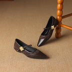 Damen modische Ballerina mit elegantem Riemchen