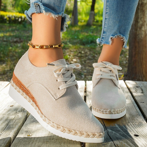 Damen Sneaker mit modischem Bastboden und atmungsaktivem Obermaterial R&B
