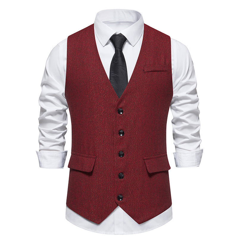 Herren elegante Weste mit feinen Knopfdetails R&B