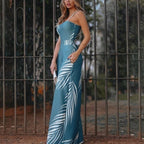 Damen Maxikleid mit schmalem Schnitt und eleganten Spaghettiträgern R&B