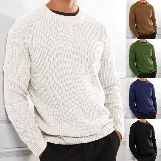 Herren Strickpullover mit strukturierter Oberfläche und Rundhalsausschnitt R&B