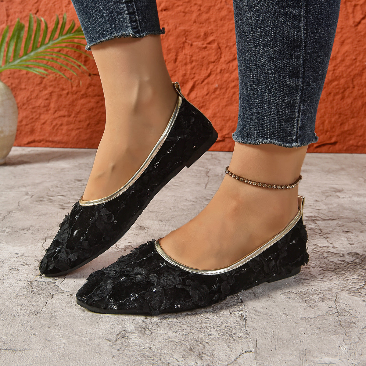 Damen elegante Ballerinas mit buntem Design R&B