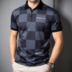Herren Polo-Shirt mit kariertem Muster und modernem Kragen