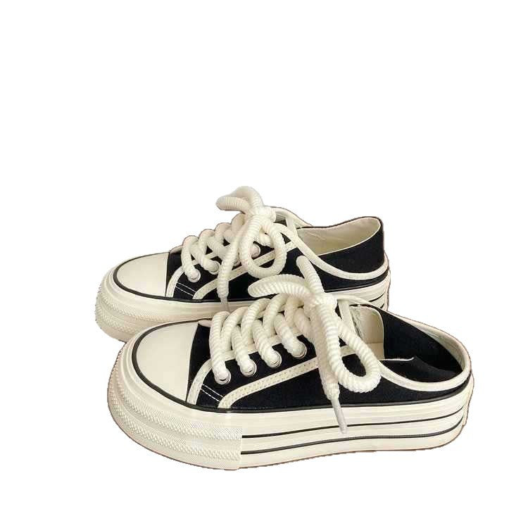 Damen Bequeme Sneaker mit doppelter Sohle und dekorativer Schnürung R&B