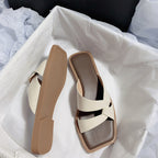 Damen elegante Zehentrenner-Sandalen mit geflochtenem Riemendesign und komfortablem Fußbett R&B