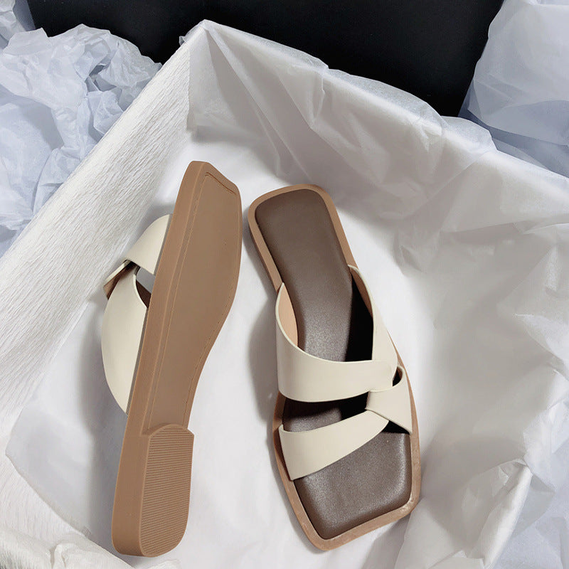 Damen elegante Zehentrenner-Sandalen mit geflochtenem Riemendesign und komfortablem Fußbett R&B