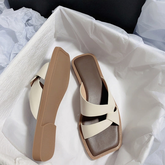 Damen elegante Zehentrenner-Sandalen mit geflochtenem Riemendesign und komfortablem Fußbett R&B