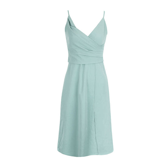 Damen Wickelkleid mit eleganten Spaghettiträgern und aufwendigem Drapé R&B