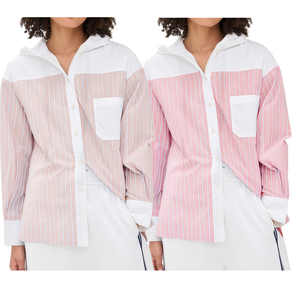 Damen elegante Satinbluse mit Puffärmeln und modernem Kragen R&B