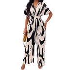 Damen Jumpsuit mit weiten Ärmeln und elegantem Gürtel R&B