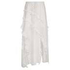 Damen Luftiger Chiffon-Rock mit voluminösem Rüschensaum R&B