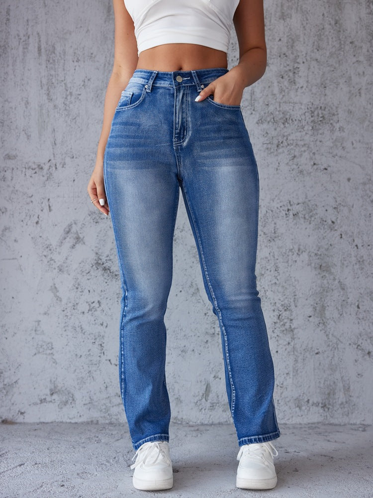 Damen Bootcut-Jeans mit hohem Taillenbund und Stretch-Anteil R&B