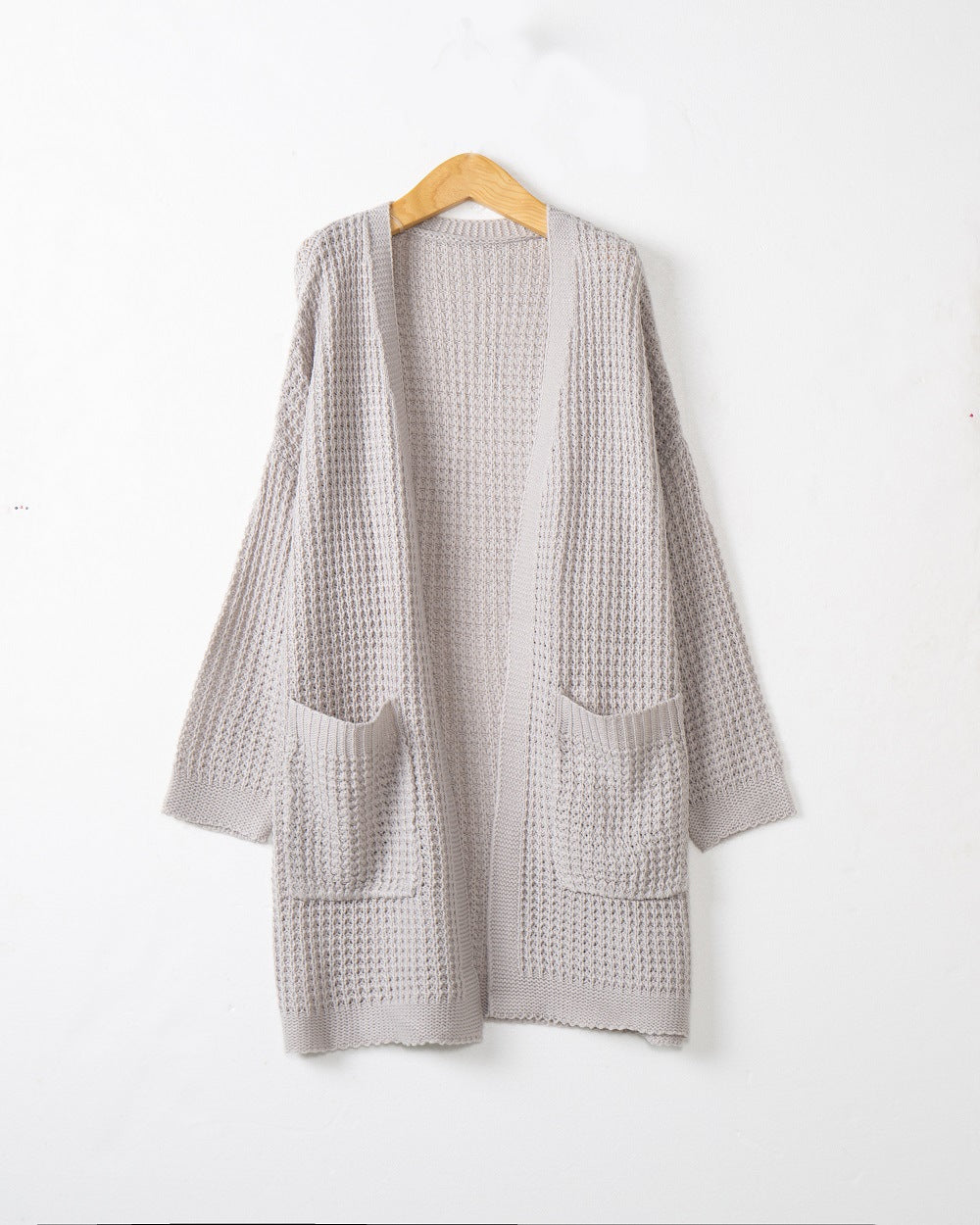 Damen lässiger Strickcardigan mit Taschen und offenem Schnitt