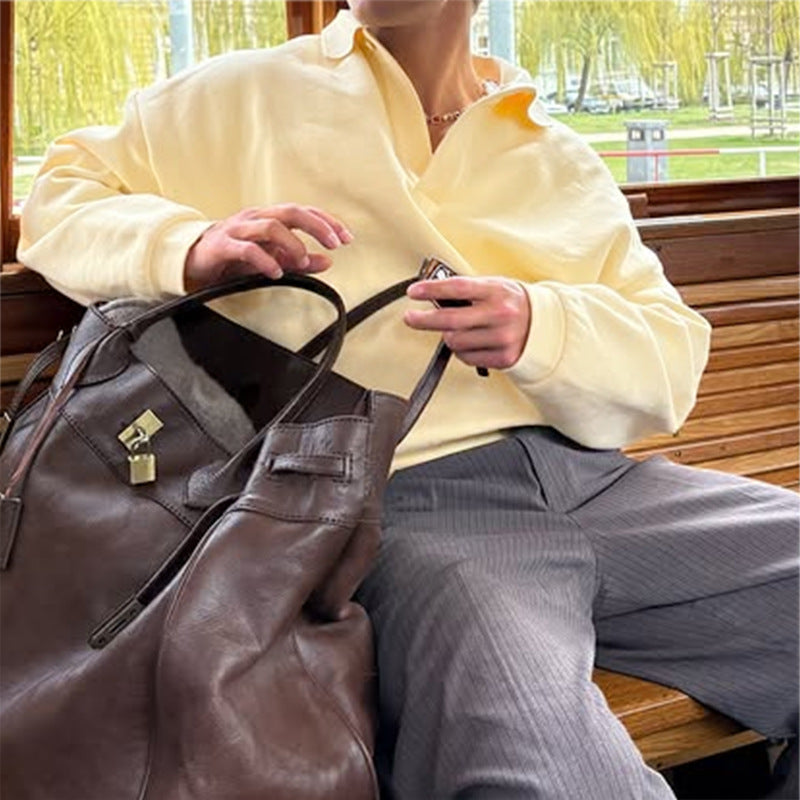 Herren lässiger V-Ausschnitt Pullover aus softem Material R&B