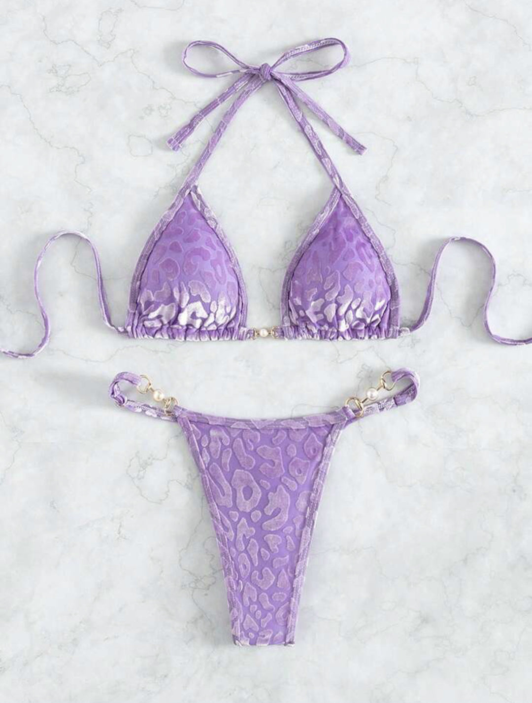 Damen Triangel-Bikini mit dekorativen Akzenten und raffiniertem Schnitt R&B