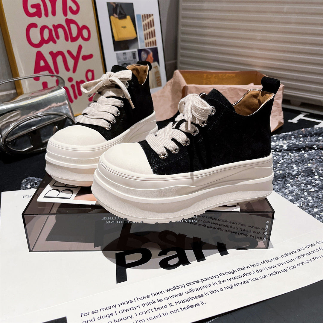 Damen Sportliche Chunky Sneakers mit hohem Plateau und atmungsaktiver Oberflächenstruktur R&B