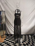 Damen Maxi-Kleid mit tiefem Schlitz und eleganter Raffung R&B