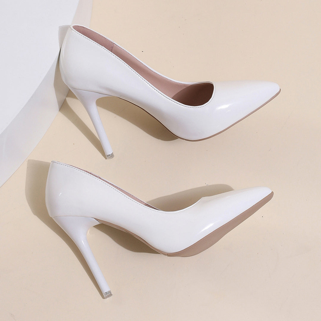Damen stilvolle High Heels mit glänzendem Obermaterial und elegantem Schnitt R&B
